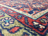Persian Rug Hand Knotted Oriental Rug Semi-Antique Persian Hamadan Runner 3'7 x 9'6