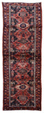 Persian Rug Hand Knotted Oriental Rug Semi Antique Persian Hamadan Runner 3'7X10'