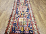 Persian Rug Hand Knotted Oriental Rug Semi Antique Persian Hamadan Runner 3'9X10'2