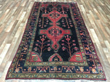 Persian Rug Hand Knotted Oriental Rug Semi-Antique Persian Hamadan Runner Rug 4'11X9'6