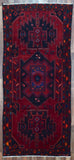 Persian Rug Hand Knotted Oriental Rug Semi-Antique Persian Hamadan Runner Rug 4'1X9'5