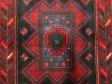 Persian Rug Hand Knotted Oriental Rug Semi-Antique Persian Hamadan Runner Rug 4'1X9'5