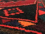 Persian Rug Hand Knotted Oriental Rug Semi-Antique Persian Hamadan Runner Rug 4'1X9'5