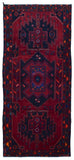 Persian Rug Hand Knotted Oriental Rug Semi-Antique Persian Hamadan Runner Rug 4'1X9'5
