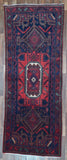 Persian Rug Hand Knotted Oriental Rug Semi-Antique Persian Hamadan Runner Rug 4'2X10'10