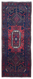 Persian Rug Hand Knotted Oriental Rug Semi-Antique Persian Hamadan Runner Rug 4'2X10'10