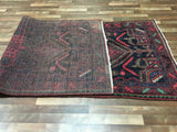 Persian Rug Hand Knotted Oriental Rug Semi-Antique Persian Hamadan Runner Rug 4'2X10'10