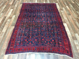 Persian Rug Hand Knotted Oriental Rug Semi-Antique Persian Hamadan Runner Rug 4'7X7'5