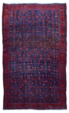 Persian Rug Hand Knotted Oriental Rug Semi-Antique Persian Hamadan Runner Rug 4'7X7'5