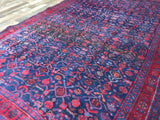 Persian Rug Hand Knotted Oriental Rug Semi-Antique Persian Hamadan Runner Rug 4'7X7'5