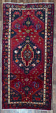 Persian Rug Hand Knotted Oriental Rug Semi-Antique Persian Hamadan Runner Rug 4'9X10'