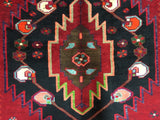 Persian Rug Hand Knotted Oriental Rug Semi-Antique Persian Hamadan Runner Rug 4'9X10'