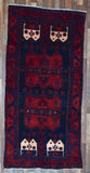 Persian Rug Hand Knotted Oriental Rug Semi-Antique Persian Hamadan Runner Rug 4'X8'5