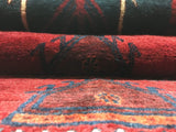 Persian Rug Hand Knotted Oriental Rug Semi-Antique Persian Hamadan Runner Rug 4'X8'5