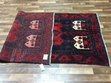 Persian Rug Hand Knotted Oriental Rug Semi-Antique Persian Hamadan Runner Rug 4'X8'5