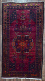 Persian Rug Hand Knotted Oriental Rug Semi-Antique Persian Hamadan Runner Rug 5'2x9'4
