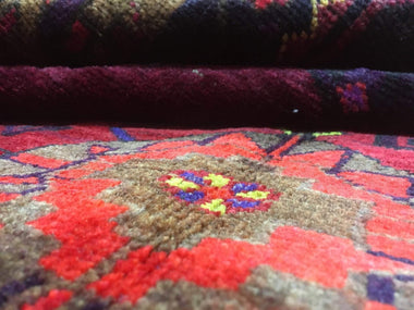 Persian Rug Hand Knotted Oriental Rug Semi-Antique Persian Hamadan Runner Rug 5'2x9'4