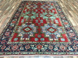 Persian Rug Hand Knotted Oriental Rug Semi-Antique Persian Heriz Oriental Rug 6'5X10'3