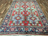 Persian Rug Hand Knotted Oriental Rug Semi-Antique Persian Heriz Oriental Rug 6'5X10'3