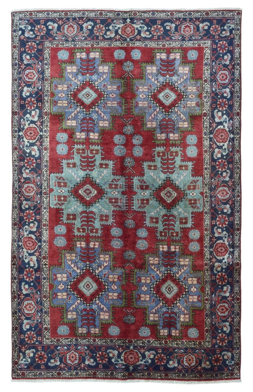 Persian Rug Hand Knotted Oriental Rug Semi-Antique Persian Heriz Oriental Rug 6'5X10'3
