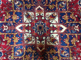 Persian Rug Hand Knotted Oriental Rug Semi-Antique Persian Heriz Oriental Rug 7'11x11'3