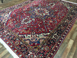 Persian Rug Hand Knotted Oriental Rug Semi-Antique Persian Heriz Oriental Rug 7'11x11'3