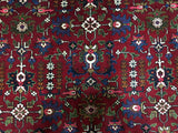 Persian Rug Hand Knotted Oriental Rug Semi-Antique Persian Heriz Oriental Rug 7'3X11'6