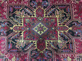 Persian Rug Hand Knotted Oriental Rug Semi-Antique Persian Heriz Oriental Rug 8'7X11'6