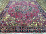 Persian Rug Hand Knotted Oriental Rug Semi-Antique Persian Heriz Oriental Rug 8'7X11'6