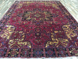 Persian Rug Hand Knotted Oriental Rug Semi-Antique Persian Heriz Oriental Rug 8'7X11'6