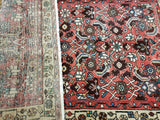 Persian Rug Hand Knotted Oriental Rug Semi Antique Persian Heriz Rug 3'2X4'11