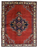 Persian Rug Hand Knotted Oriental Rug Semi Antique Persian Heriz Rug 3'9X5'