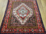 Persian Rug Hand Knotted Oriental Rug Semi Antique Persian Heriz Rug 4'1X4'8