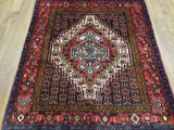 Persian Rug Hand Knotted Oriental Rug Semi Antique Persian Heriz Rug 4'1X4'8