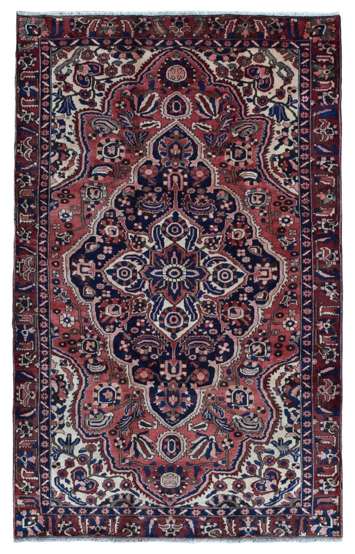 Persian Rug Hand Knotted Oriental Rug Semi-Antique Persian Kashan Oriental Rug 6'1 x 9'8