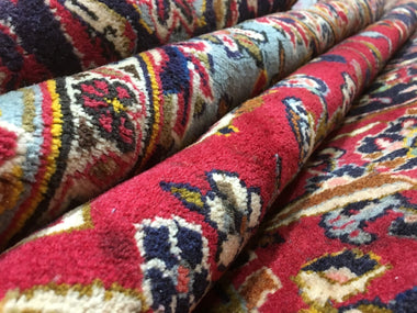 Persian Rug Hand Knotted Oriental Rug Semi-Antique Persian Kashan Oriental Rug 8'10 x 12'10