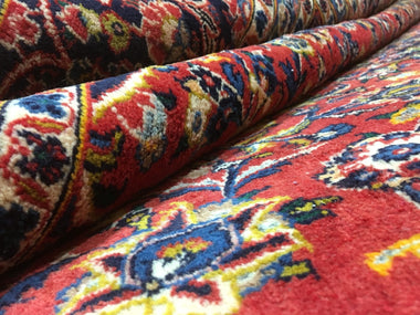 Persian Rug Hand Knotted Oriental Rug Semi-Antique Persian Kashan Oriental Rug 9'3 x 13'