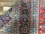 Persian Rug Hand Knotted Oriental Rug Semi-Antique Persian Kashan Oriental Rug 9'3 x 13'
