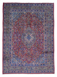 Persian Rug Hand Knotted Oriental Rug Semi-Antique Persian Kashan Oriental Rug 9'4 x 12'6