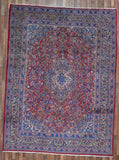 Persian Rug Hand Knotted Oriental Rug Semi-Antique Persian Kashan Oriental Rug 9'4 x 12'6