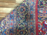 Persian Rug Hand Knotted Oriental Rug Semi-Antique Persian Kashan Oriental Rug 9'4 x 12'6
