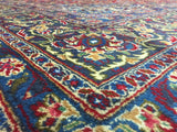Persian Rug Hand Knotted Oriental Rug Semi-Antique Persian Kashan Oriental Rug 9'4 x 12'6