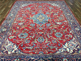 Persian Rug Hand Knotted Oriental Rug Semi-Antique Persian Kashan Rug 7'10x10'10