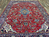 Persian Rug Hand Knotted Oriental Rug Semi-Antique Persian Kashan Rug 7'10x10'10