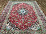 Persian Rug Hand Knotted Oriental Rug Semi-Antique Persian Kashan Rug 8'2 x11'2