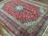 Persian Rug Hand Knotted Oriental Rug Semi-Antique Persian Kashan Rug 8'2 x11'2