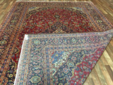 Persian Rug Hand Knotted Oriental Rug Semi-Antique Persian Kashan Vaulted Estate Rug 9'4 x 13'5