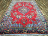 Persian Rug Hand Knotted Oriental Rug Semi-Antique Persian Tabriz Oriental Rug 6'8x10'5