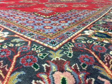 Persian Rug Hand Knotted Oriental Rug Semi-Antique Persian Tabriz Oriental Rug 6'8x10'5