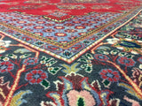 Persian Rug Hand Knotted Oriental Rug Semi-Antique Persian Tabriz Oriental Rug 6'8x10'5